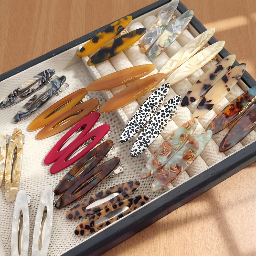 Bobby Pin Bulk - 2 pz/set Elegante Acetato Ovale Forcelle