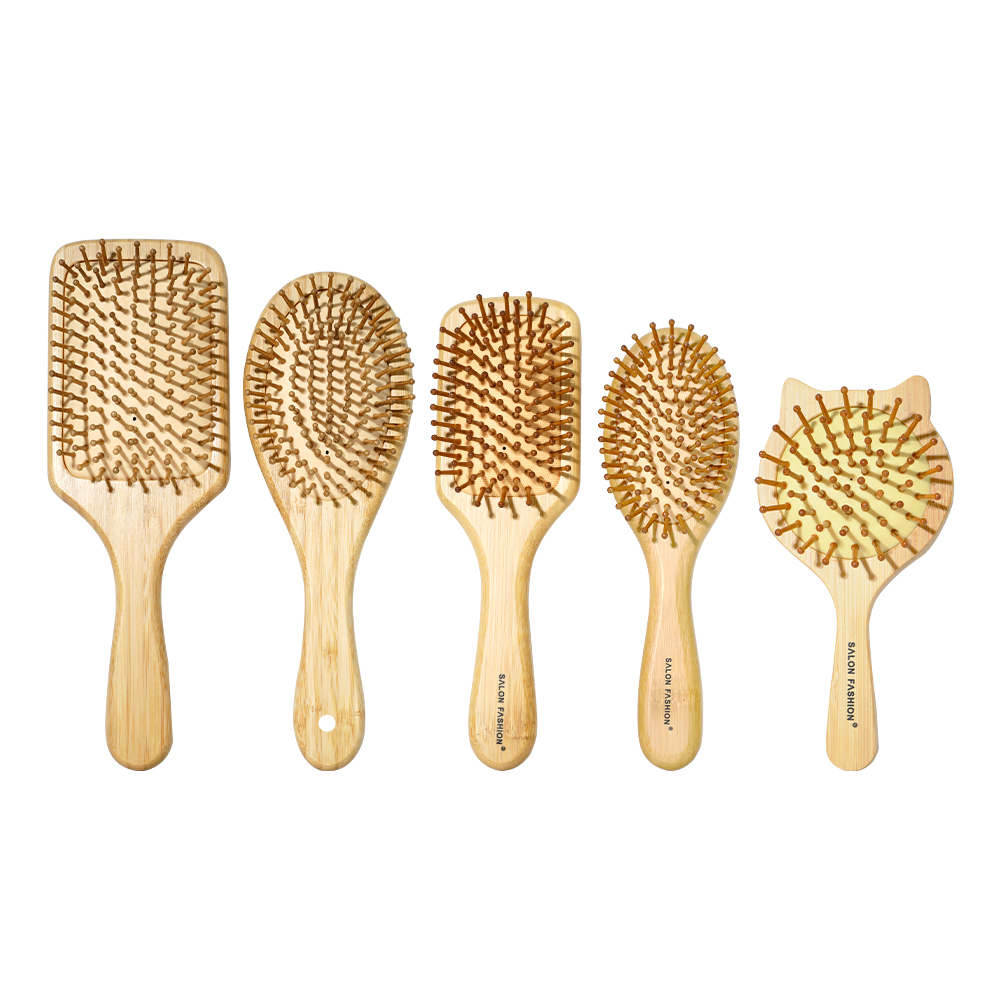 Bamboo Hair Brush - Simpatico gatto pettine in legno massaggio